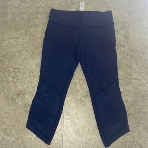Navy Blue Ivivva Mesh With Grace Crop leggings